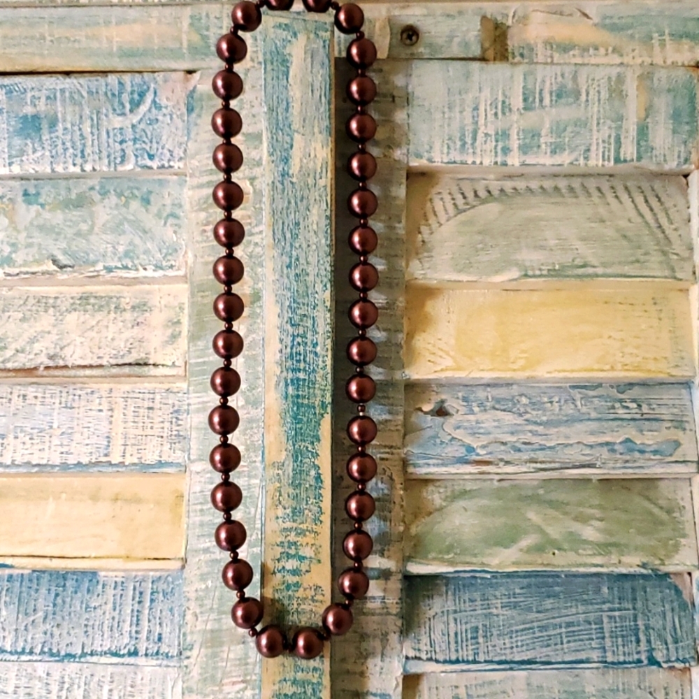 Oversized Chocolate Faux Pearl Necklace